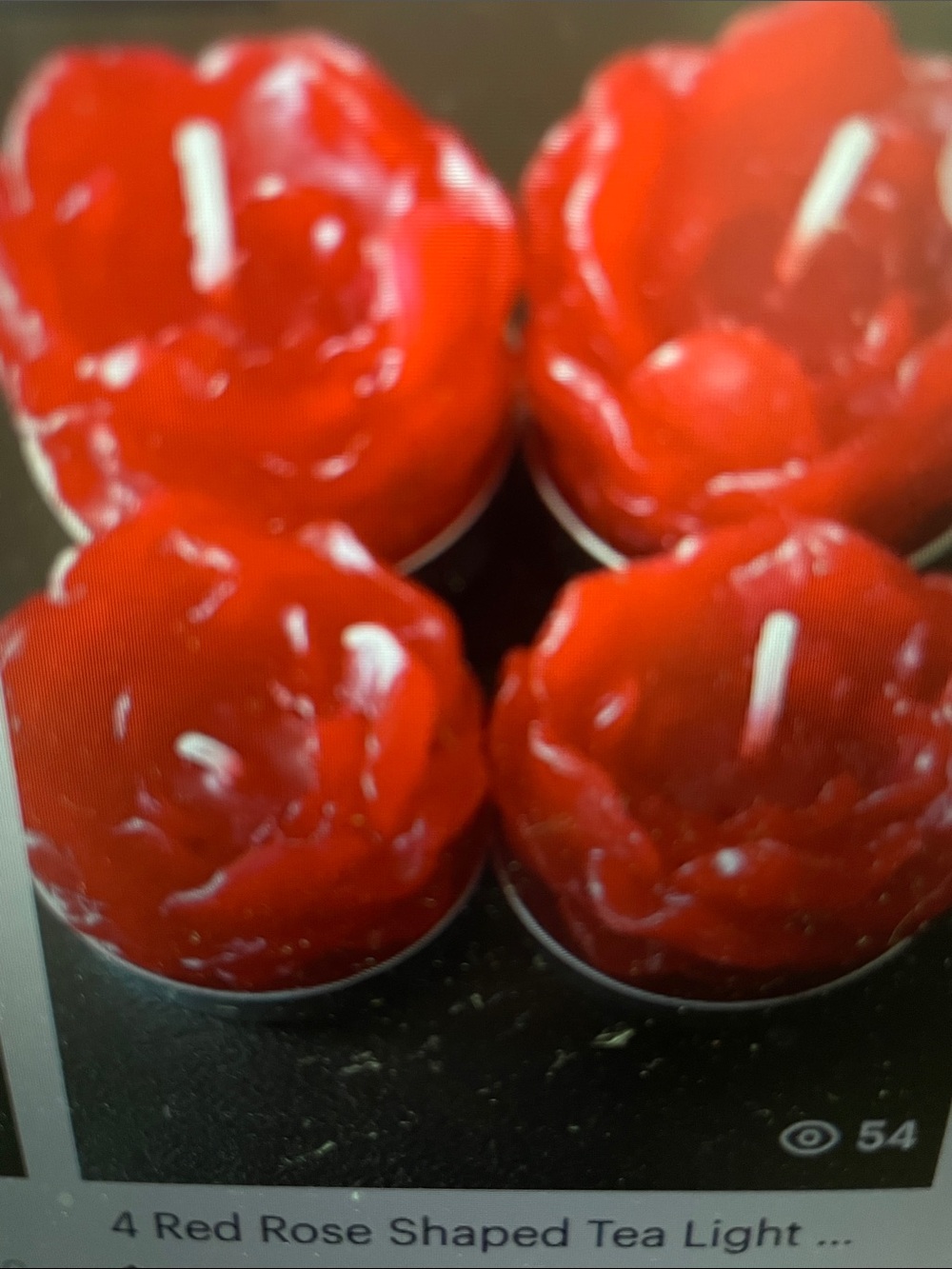 4 Red Rose Tea Lights